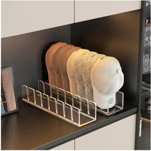 Acrylic Baseball Cap Organizer Rack 2-Pack - Holds 14 Hats, No Install Space Saving Display Stand for Closet, Bedroom, Entryway (Clear)