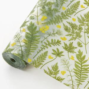 Cooyes Drawer Liner Shelf Liners for Kitchen Cabinets Botanical Refrigerator Liners Waterproof Kitchen Cupboard Liner Drawer Mats EVA Material Non Adhesive Fridge Liner for Shelves17.5" W x 78.7" L (Fern Green)