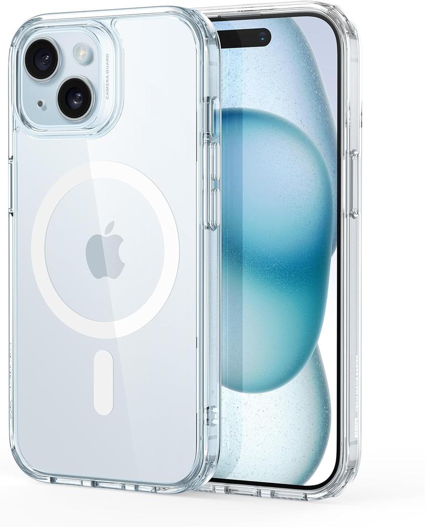 ESR for iPhone 15 Case, Compatible with MagSafe, Military-Grade Protection, Yellowing Resistant, Scratch-Resistant Back, Magnetic Phone Case for iPhone 15, Classic Series, Clear Blue