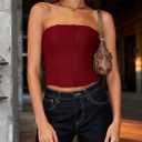 Mylleure Women Sheer Mesh Tube Top Back Zip Up Sleeveless Strapless Bandeau Crop Top Sexy See Through Going Out Streetwear