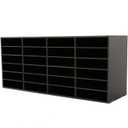 Mailbox for Classroom 24 Slots, Mail Sorter, Paper Organizer Storage, Mail Organizer for Home Library Office Classroom (Black, 24 Slots)