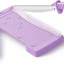 Firbon 12" Guillotine Paper Cutter with Hidden Ruler, Compact Heavy Duty 12-Sheet Capacity Trimmer for Cardstock, Photos, Scrapbooking, Office, Classroom, Studio (Purple)