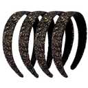 Headbands for Girls Women Glitter Black Headband Sparkly Headband Hair Bands for Women Girls Headbands Bling Head Bands Hair Accessories for Party Holiday Back to School