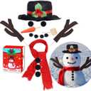 Snowman Decorating Kit, 16Pcs Christmas Snowman Decorating Making Kit Outdoor Fun Christmas Winter Holiday Party Decoration Gift, Xmas Holiday Winter Party snow man kit Outdoor Fun Supplies for Kids