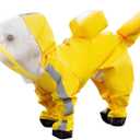 Small Dog Raincoat, Tail Protect Feet Cover Waterproof Dog Rain Jacket Rain Coat for Puppy Small Dogs(Yellow,XL)