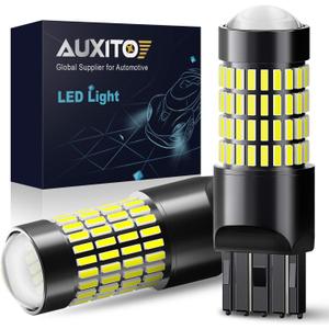 AUXITO 7440 7443 LED Bulb, 102-SMD Chipsets 500% Bright 7441 7444 992 W21W LED Bulbs with Projector for Reverse Tail Brake Signal Back Up Parking Lights, 6000K White