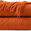 BATTILO HOME Burnt Orange Throw Blanket for Couch, Halloween Throw Blanket for Home Decor, Fall Decorations for Bed, Sofa and Living Room, 50"x60"