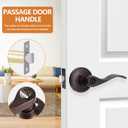 1 Pack Privacy Door Handle, Oil Rubbed Bronze Reversible Door Lever Perfect for Interior Door and Closet, Traditional Wave Style Privacy Door Lock
