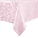 HommxJF Scroll Damask Jacquard Rectangle Light Pink Tablecloth 60"x102"，Wipeable Table Cover for Dining Table, Buffet Parties and Camping