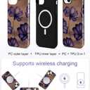 Magnetic Flower Case for iPhone 16 Pro Max, Purple | Compatible with MagSafe, Cute Floral Aesthetic Design, TPU and PC Shockproof Protective Phone Cover for Women Girls