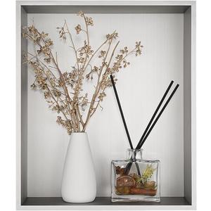 JQK Shower Niche No Tile Need, 12"14" Brushed Nickel Bathroom Insert Shelf, 304 Stainless Steel Recessed Shower Caddy Organizer Storage, SNL1214-BN