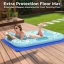Inflatable Tanning Pool Lounger Float with Protection Tarp, 70" x 46" Pool Floats Adult with Pillow, 6 in 1 Suntan Tub Raft Floatie, Sunbathing Water Bed Lounge Blow Up Kids Ball Pit Party Gifts-Cyan
