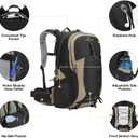 Maelstrom Hiking Backpack,Camping Backpack,40L Waterproof Hiking Daypack with Rain Cover,Lightweight Travel Backpack,Khaki