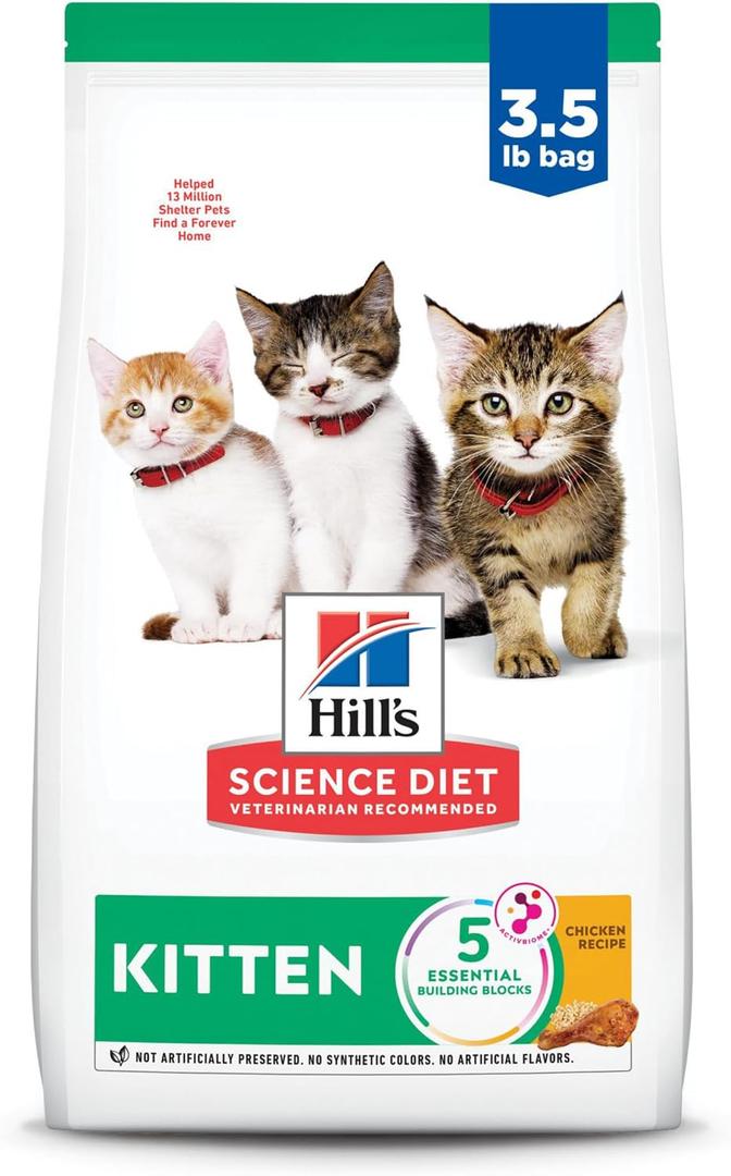 Hill's Science Diet Kitten Dry Cat Food, Chicken, 3.5 lb. Bag (EXP 02/22/27)
