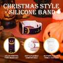 2 x Halloween Watch Bands for Apple Watch Band 38/40/41/42/44/49mm for Men Women, Silicone Waterproof Adjustable Printed Smartwatch Strap for iWatch Series 9 8 7 6 5 4 3 2 1 SE Replacement Wristband Gifts