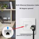 GELRHONR 90 Degree RJ45 Ethernet Extension Cable,Turn Up Cat5 LAN Cable Extender RJ45 Network Patch Cord Male to Female Connector for Router Modem Smart TV PC Computer Laptop (Up Angle Black-50CM)