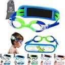 Vvinca Kids Swim Goggles with Fabric Strap No Tangle Pain-Free, Anti-Fog Swimming Pool Goggle No Leak for Toddlers Girls Boys