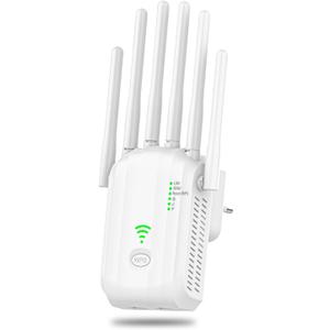 WiFi Extender Signal Booster for Home with 6 Antennas, Stable & Powerful up to 10000 Sq.ft for 88+ Devices, Internet Booster, WiFi Repeater & Wireless Access Point (Matte White)