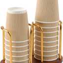 Wood Bathroom Cup Dispenser 3 oz-8 oz Disposable Paper & Plastic Bathroom Cup Holder - Mouthwash Cup Dispenser for Bathroom Countertop - Disposable Coffee Cup Dispenser for Kitchen, Coffee Station