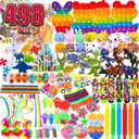 498 PCS Premium Party Favors for 3-10 ages Kids,Assortment Party Toys,Goody Bag Fillers,Classroom Prizes,Treasure Box Stuffers,Birthday Gift Toy,Pinata Stuffers,Carnival Prizes for Boys And Girls