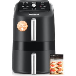 12QT Large Double Air Fryer, Family-Size Dual Airfryer with 2 Baskets, SyncHeat Even Heating, Stacked Compact Design, Smart Finish & Match Cook, PFAS-Free Nonstick, Dishwasher-Safe, Ash Black