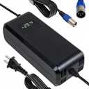 24V(Max 29.4V) 5A Lithium Battery Charger for 24V Lithium Packs 3-Pin Male XLR Connector, HD Screen Display Real-time Charging Voltage, Built-in Cooling Fan