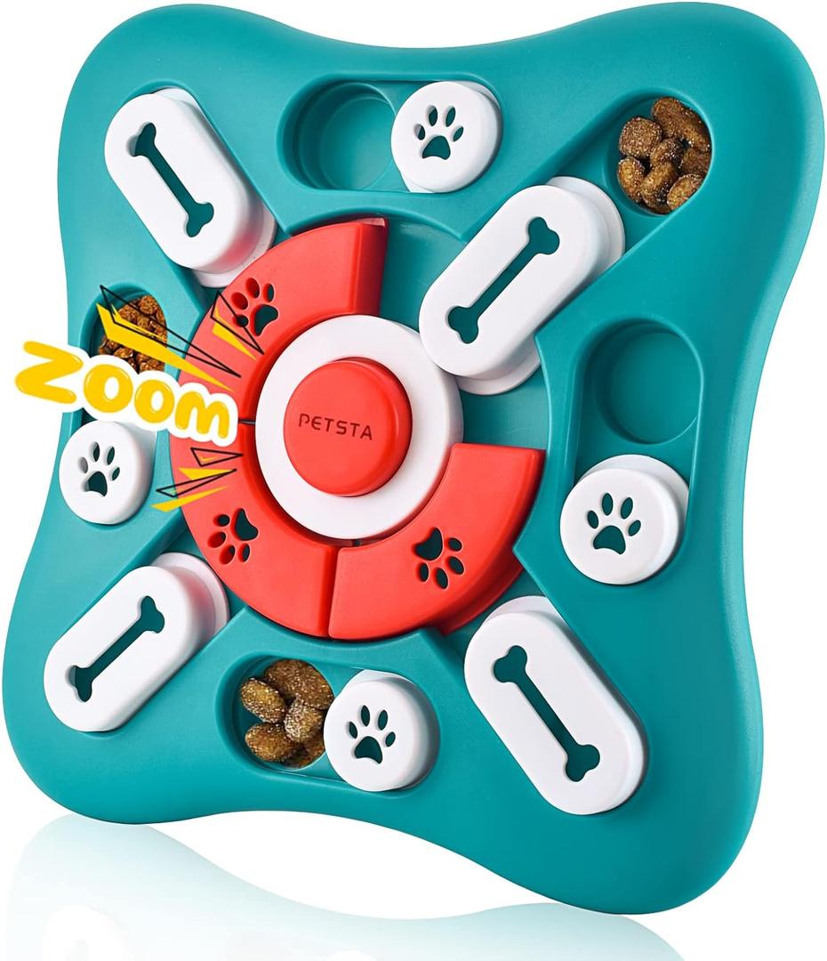 PETSTA Dog Puzzle Toys, Treat Dispensing Dog Enrichment Toys for IQ Training and Brain Stimulation, Interactive Mentally Stimulating Toys as Gifts for Puppies, Cats, Dogs (Green)