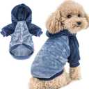 FabriCastle Dog Hoodie Sweater for Small Dogs Boy and Girl, Small Dog Clothes XS XXS Puppy Sweatshirt, Pet Outfit, Cat Clothing Super Soft Warm Snap On Closure (Blue-Navy, Medium)