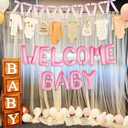 Pink Bow Welcome Baby Party Decorations Banner Photo Props Bow Theme Baby Party Hanging Banner