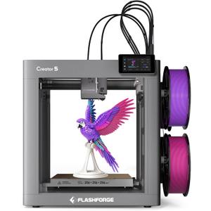 FLASHFORGE Creator 5 4-Toolhead Changer 3D Printer, Multi-Color & Multi-Material Printing, Near-Zero Waste System, 7s FlashSwap, Clean Support Removal, CoreXY 600mm/s Auto Calibration FDM 3D Printer