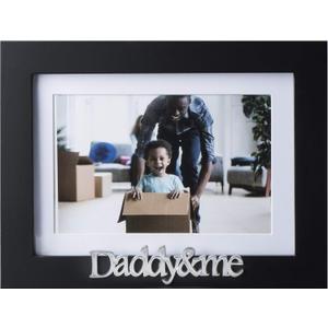 2 x Klikel Daddy And Me Frame - Fathers Day Picture Frame - Black Wood Picture Frame With Silver Sentiments - Holds 1 4x6 Photo With Mat or 1 5x7 Photo Without Mat - Wall Mount And Table Desk Display