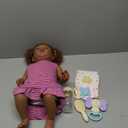 JIZHI Reborn Baby Dolls Black - 22 Inch Lifelike Soft Body Realistic-Newborn Baby Dolls Taupe Eyes Caramel Skin Tone Pink Striped Skirt Real Life and Toy Accessories Gift for Kids Age 3