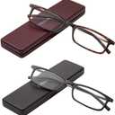 EYEGUARD Reading Glasses with Portable Case Slim Mini Pocket Readers for Women Men Eye Glasses (Mix)