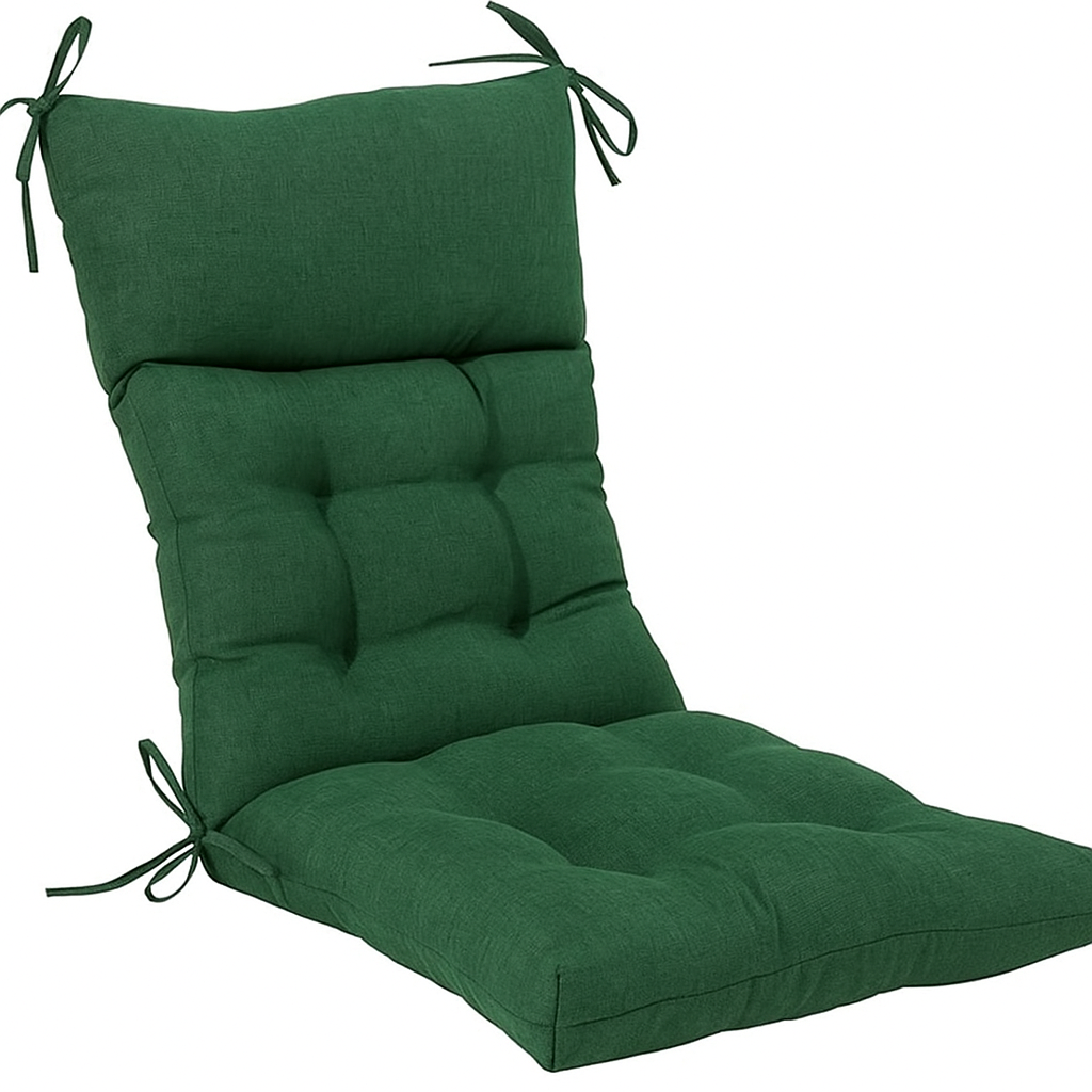 QILLOWAY Indoor/Outdoor High Back Chair Cushion,Spring/Summer Seasonal All Weather Replacement Cushions. Mallard/Forest green