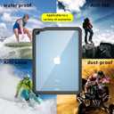 Designed for 2020-2022 iPad Air4/5 10.9 Inch Waterproof Case, IP68 Waterproof 360 Degree Professional Dustproof, Shockproof Case with Lanyard & Stand