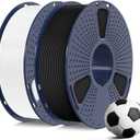 SUNLU 3D Printer Filament Bundle PLA Matte 1.75mm, Super Neatly Wound PLA Filament with Matte Finish, Print with 99% FDM 3D Printers, 1kg Spool (2.2lbs), 2 Packs, Matte Black+Matte White