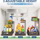 Under Sink Organizer, 2 Packs Height Adjustable Under Sink Storage, Pull Out Cabinet Storage Shelves, Slide Out Drawer for Kitchen Bathroom Pantry. (Black, 2 Pack)