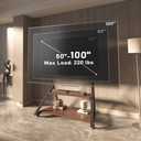 Rolling TV Stand on Wheels with Wood Shelf for 50-100 Inch LCD LED Flat Curved Screens, Heavy Duty Outdoor TV Cart on Wheels, Height Adjustable, Holds up to 220 LBS, Vesa 800600mm.