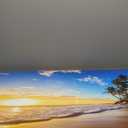 Beach Wall Art Sunset Pictures Ocean Seascape Theme Art Wall Pictures Coastal Landscape Paintings Modern Cloud Canvas Artwork for Bedroom Living Room Bathroom Home Office Decorations 24x48 Inches