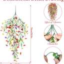 Betylifoy 4PCS Artificial Hanging Flowers Fake Hanging Plants for Outdoors Spring Decor UV Resistant Faux Silk Orchid Flowers Greenery Long Trailing Vines for Indoor Outside Garden Porch Decor