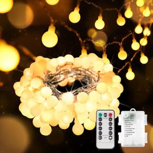 Globe String Lights Battery Operated, 100 Led Battery Powered Fairy Lights, String Lights for Bedroom, Christmas Tree, Patio, Window, Party, Outside, Thanksgiving Decor, Warm White