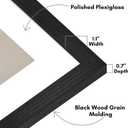 Americanflat 24x24 Picture Frame with Polished Plexiglass - Use as 20x20 Frame with Mat or Display 24x24 Photo Without Mat - Hudson Collection - Wide Square Frames for Wall Display - Black
