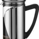 KYZ French Press Coffee Maker, 304 Stainless Steel with 4 Level Filter, 20oz Borosilicate Glass Coffee Press, Heat Resistant, Easy to Clean, 100% BPA Free for Coffee & Tea