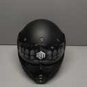 ILM Vintage Full Face Modular Motorcycle Helmet for Adults Men ATV UTV Snowmobile with 180 Reversible Chin Guard DOT ILM-B707(Matte Black, L)