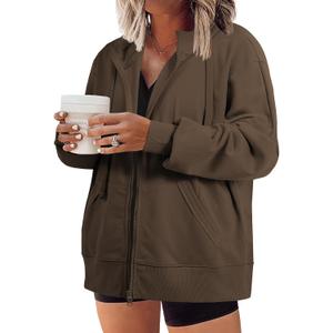 Eytino Women Plus Size Sweatshirts Long Sleeve Zip Up Oversized Casual Hoodies Jackets 2026 Fashion Fall Outfits(4X)