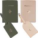 Passport Wallets Travel Holder Set,his and her passport holder and luggage tags,Slim Waterproof Passport Case,newlywed travel gifts for Couples,Bridal Shower Gift