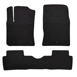Car Floor Mats All Weather Custom Fit for Hyundai Kona 2018-2023 Non Electric Models，Odorless，Washable， Heavy Duty， Rubber， All Weather，Floor Liners， Black/Red