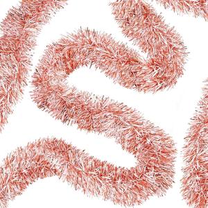 Willbond 50 Feet Christmas Tinsel Garland for Christmas Tree Decorations Metallic Tinsel Twist Garland Wedding Birthday Hanging Decorations Party Supplies (Milky, Rainbow, Rose Gold)