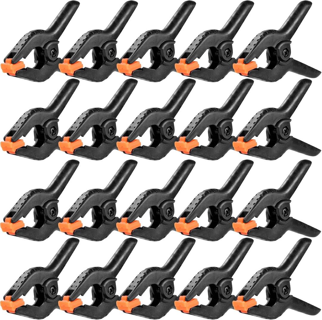 20 Packs Spring Clamps, 3.5 inch Spring Clamps Heavy Duty for Crafts and Professional Plastic Spring Clamps for Woodworking, Small Spring Clips Clamps for Backdrop Stand Photography Clamp Toresano