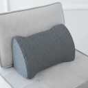 Lumbar Support Pillow Memory Foam Breathable Support for Office Chair, Car Seat, Sofa, Bed - Relieves Back, Spine, Neck Pain for Ergonomic Comfort Gray 18 * 11 * 7.5in